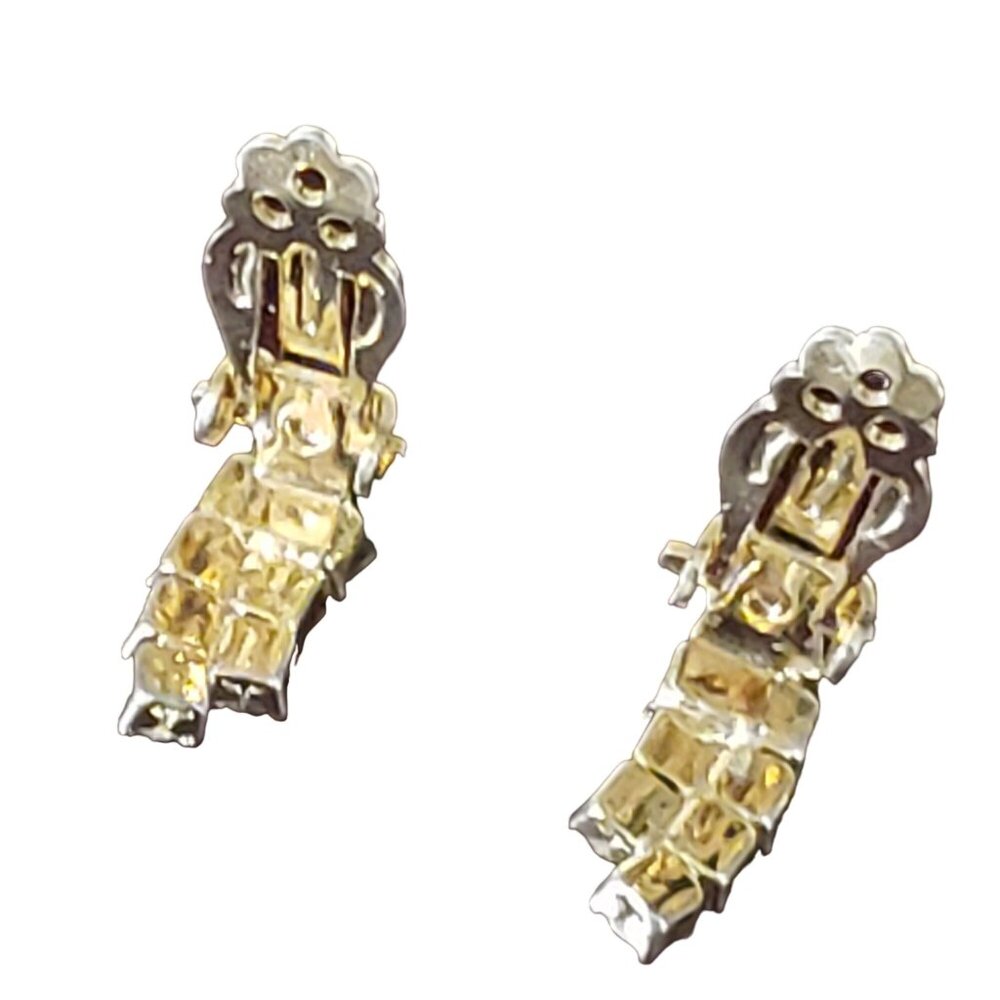 Demi-Parure Clip Earrings Double Ring Infinity MCM Pin Brooch Crystal - Picture 10 of 13